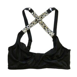Victorias Secret Small Deep V Rhinestone Leopard Cheetah Bralette Bra Underwire